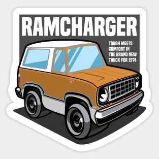 Metallic Gold Ramcharger (White-Based) - 1974 Sticker